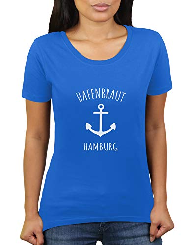 Hafenbraut Hamburg - Hamburgerin Stadt Hafen Kneipentour Ausgeh Party Outfit JGA - Junggesellenabsch - Damen T-Shirt von KaterLikoli, Gr. 3XL, Royal Blue von Likoli