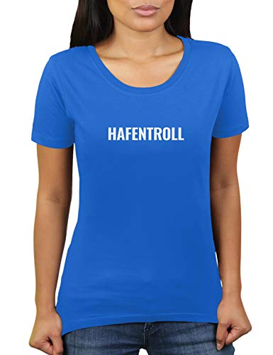 Hafentroll - Damen T-Shirt von KaterLikoli, Gr. L, Royal Blue von Likoli