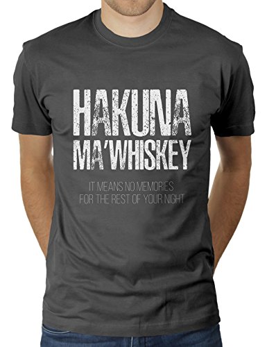 Hakuna Ma'Whiskey - Herren T-Shirt von KaterLikoli, Gr. XL, Anthrazit von Likoli