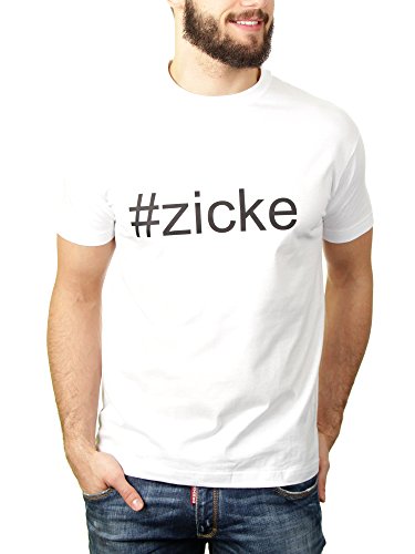 Hashtag #zicke - Herren T-Shirt von KaterLikoli, Gr. L, Weiß von Likoli