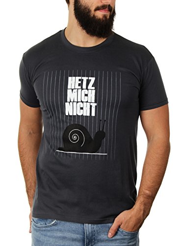 Hetz Mich Nicht - Herren T-Shirt von KaterLikoli, Gr. M, Anthrazit von Likoli