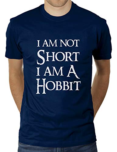 I Am Not Short I Am A Hobbit - Herren T-Shirt von KaterLikoli, Gr. L, French Navy von Likoli