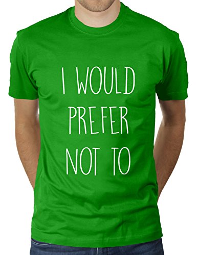 I Would Prefer Not to - Herren T-Shirt von KaterLikoli, Gr. 3XL, Apple Green von Likoli