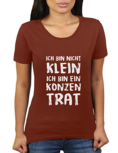 Ich Bin Nicht klein ich Bin EIN Konzentrat - Damen T-Shirt von KaterLikoli, Gr. L, Choccolate von Likoli