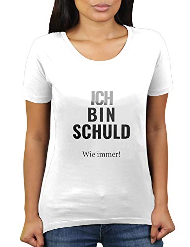 Ich Bin Schuld - wie Immer - Damen T-Shirt von KaterLikoli, Gr. L, Weiß von Likoli