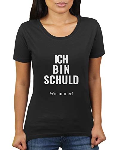 Ich Bin Schuld - wie Immer - Damen T-Shirt von KaterLikoli, Gr. S, Deep Black von Likoli