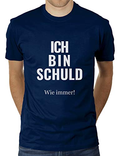 Ich Bin Schuld - wie Immer - Herren T-Shirt von KaterLikoli, Gr. L, French Navy von Likoli