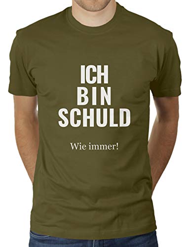 Ich Bin Schuld - wie Immer - Herren T-Shirt von KaterLikoli, Gr. XL, Olive von Likoli