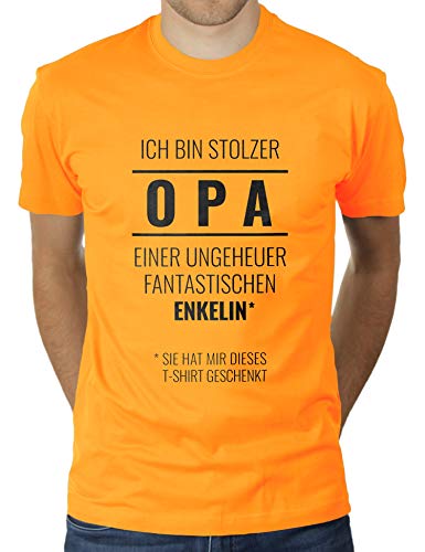 Ich Bin stolzer Opa Einer fantastischen Enkelin - Sie hat Mir Dieses T-Shirt geschenkt - Herren T-Shirt von KaterLikoli, Gr. L, Gold Yellow von Likoli