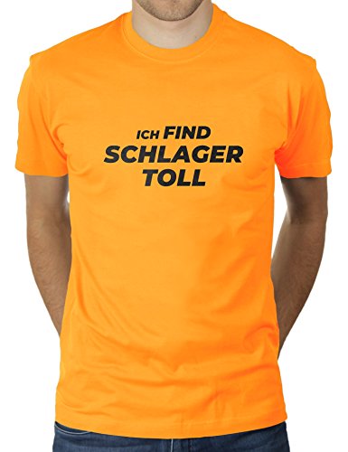 Ich Find Schlager Toll - Herren T-Shirt von KaterLikoli, Gr. 2XL, Gold Yellow von Likoli