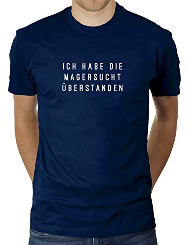 Ich Habe die Magersucht überstanden - Satirischer Rückblick - Herren T-Shirt von KaterLikoli, Gr. 3XL, French Navy von Likoli