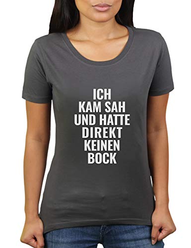 Ich kam SAH und Hatte direkt keinen Bock - Damen T-Shirt von KaterLikoli, Gr. 3XL, Anthrazit von Likoli