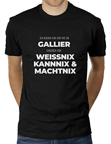 Ich komme Mir vor wie EIN Gallier umgeben von Weissnix, Kannix und Machtnix - Herren T-Shirt von KaterLikoli, Gr. 3XL, Deep Black von Likoli