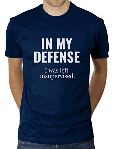 In My Defense - I was Left Unsupervised - Herren T-Shirt von KaterLikoli, Gr. 2XL, French Navy von Likoli