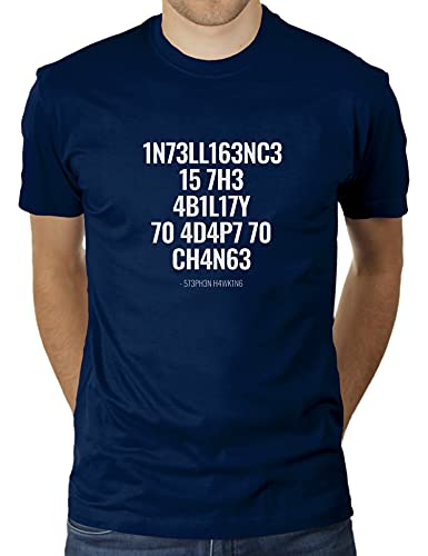Intelligence is The Ability to Adapt to Change - Stephen Hawking Zitat - Herren T-Shirt von KaterLikoli, Gr. M, French Navy von Likoli