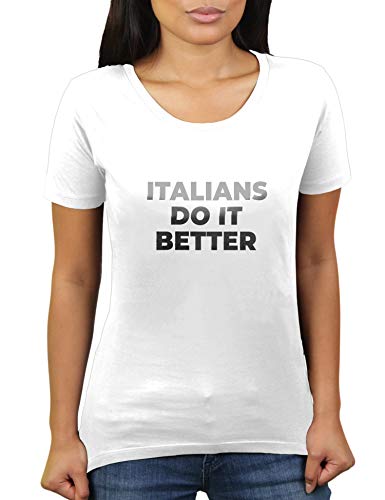 Italians Do It Better - Damen T-Shirt von KaterLikoli, Gr. L, Weiß von Likoli