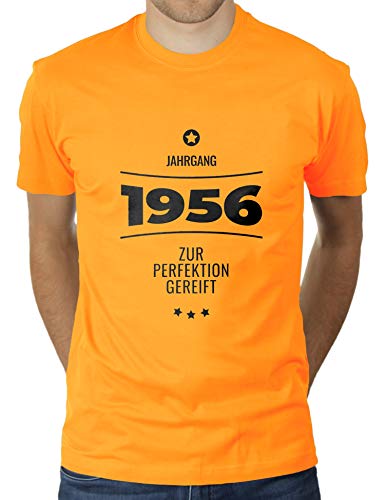 Jahrgang 1956 - zur Perfektion gereift - Geburtstagsgeschenk für im Jahr 1956 Geborene - Geburtstag - Herren T-Shirt von KaterLikoli, Gr. M, Gold Yellow von Likoli