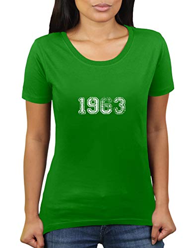 Jahrgang 1963 - Geburtstag Jubiläum Jahrestag - 57 Jahre alt - Damen T-Shirt von KaterLikoli, Gr. M, Apple Green von Likoli
