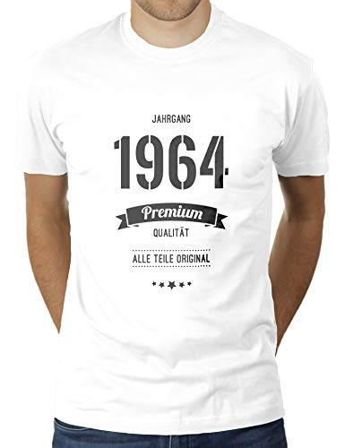 Jahrgang 1964 - Alle Teile original - Geburtstag - 56 Jahre alt - Herren T-Shirt von KaterLikoli, Gr. 2XL, Weiß von Likoli