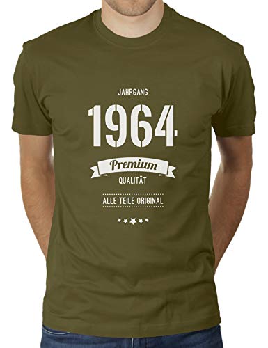 Jahrgang 1964 - Alle Teile original - Geburtstag - 56 Jahre alt - Herren T-Shirt von KaterLikoli, Gr. L, Olive von Likoli