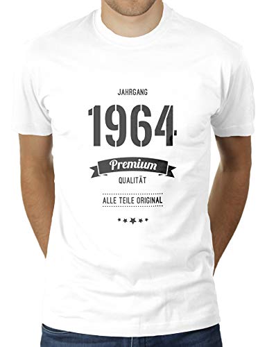 Jahrgang 1964 - Alle Teile original - Geburtstag - 56 Jahre alt - Herren T-Shirt von KaterLikoli, Gr. L, Weiß von Likoli
