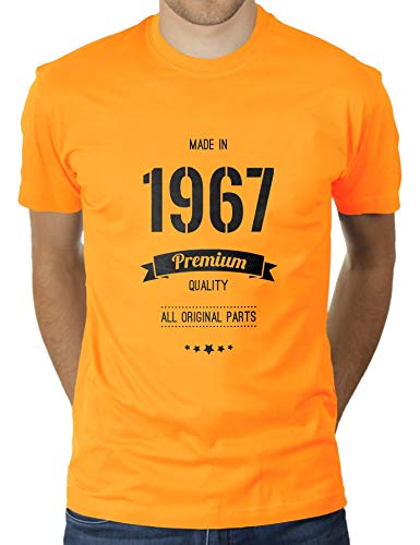 Jahrgang 1967 - All Parts Original - Geburtstag - 53 Jahre alt - Vintage - Herren T-Shirt von KaterLikoli, Gr. M, Gold Yellow von Likoli