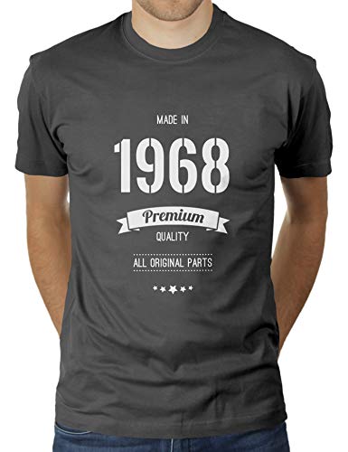 Jahrgang 1968 - All Parts Original - Geburtstag - 52 Jahre alt - Vintage - Herren T-Shirt von KaterLikoli, Gr. XL, Anthrazit von Likoli