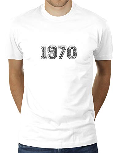 Jahrgang 1970 - Geburtstag Jubiläum Jahrestag - 50 Jahre alt - Herren T-Shirt von KaterLikoli, Gr. XL, Weiß von Likoli