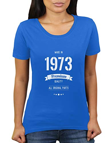 Jahrgang 1973 - All Parts Original - Geburtstag - 47 Jahre alt - Vintage - Damen T-Shirt von KaterLikoli, Gr. 3XL, Royal Blue von Likoli