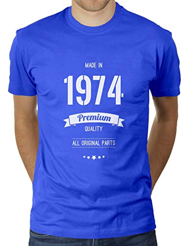 Jahrgang 1974 - All Parts Original - Geburtstag - 46 Jahre alt - Vintage - Herren T-Shirt von KaterLikoli, Gr. XL, Royal Blue von Likoli