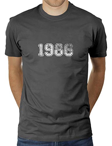 Jahrgang 1986 - Geburtstag Jubiläum Jahrestag - 34 Jahre alt - Herren T-Shirt von KaterLikoli, Gr. 3XL, Anthrazit von Likoli