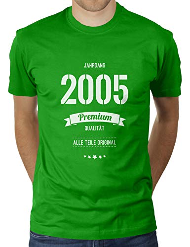 Jahrgang 2005 - Alle Teile original - Geburtstag - 15 Jahre alt - Herren T-Shirt von KaterLikoli, Gr. L, Apple Green von Likoli