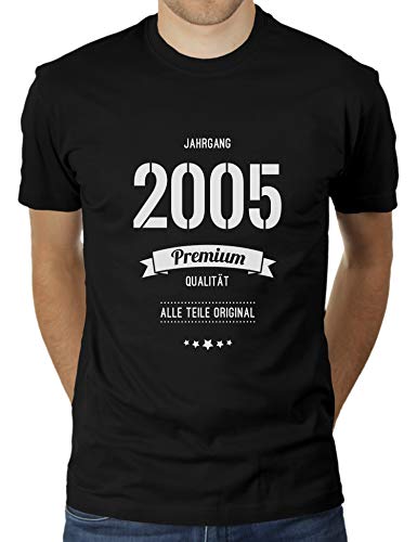 Jahrgang 2005 - Alle Teile original - Geburtstag - 15 Jahre alt - Herren T-Shirt von KaterLikoli, Gr. L, Deep Black von Likoli