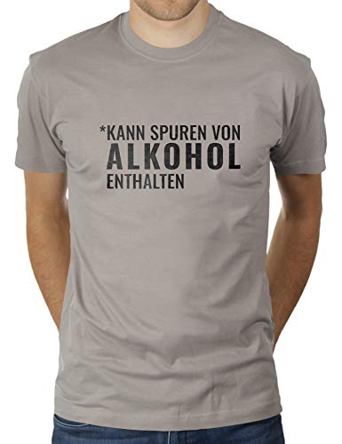 Kann Spuren von Alkohol enthalten - Herren T-Shirt von KaterLikoli, Gr. XL, Light Gray von Likoli