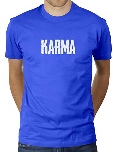 Karma - Herren T-Shirt von KaterLikoli, Gr. XL, Royal Blue von Likoli