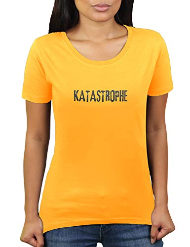 Katastrophe - Damen T-Shirt von KaterLikoli, Gr. M, Gold Yellow von Likoli