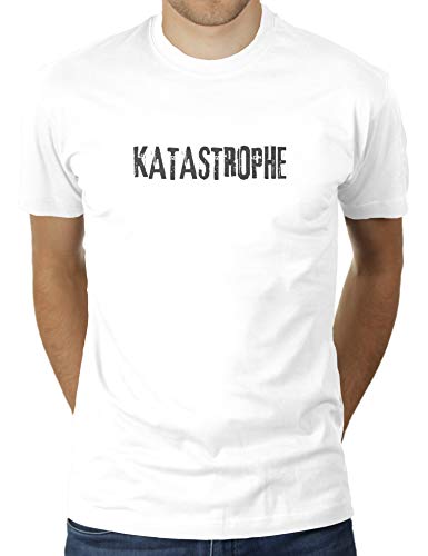 Katastrophe - Herren T-Shirt von KaterLikoli, Gr. 2XL, Weiß von Likoli