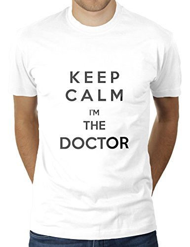 Keep Calm I'm The Doctor - Herren T-Shirt von KaterLikoli, Gr. XL, Weiß von Likoli