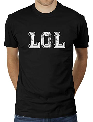 LOL - Herren T-Shirt von KaterLikoli, Gr. L, Deep Black von Likoli