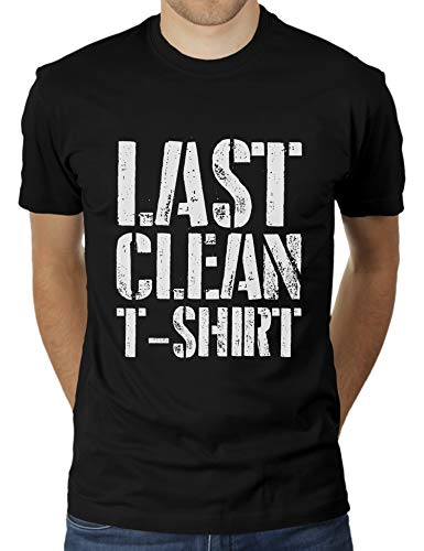 Last Clean T-Shirt - Herren T-Shirt von KaterLikoli, Gr. L, Deep Black von Likoli