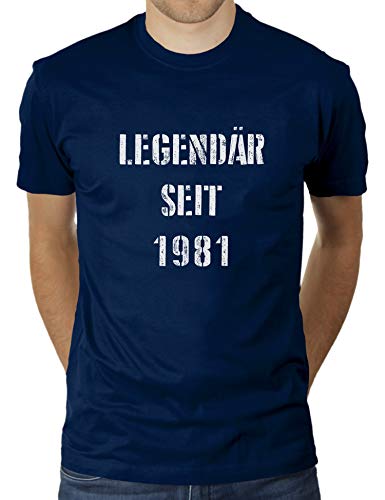 Legendär seit 1981 - Geburtstag - 39 Jahre alt - Geburtstagsgeschenk - Herren T-Shirt von KaterLikoli, Gr. L, French Navy von Likoli