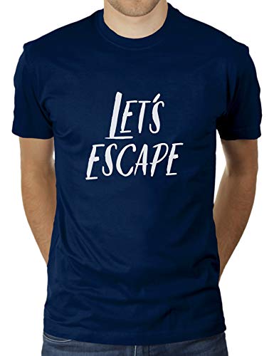 Let's Escape - Herren T-Shirt von KaterLikoli, Gr. L, French Navy von Likoli