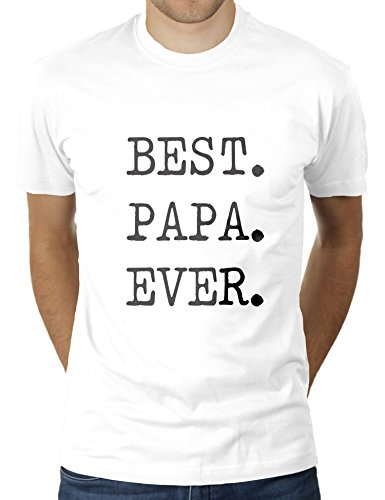 Best Papa Ever - Geschenk zum Vatertag - Geburtstag - Herren T-Shirt von KaterLikoli, Gr. XL, Weiß von Likoli