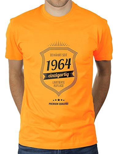 Lustiges Geburtstagsgeschenk 56-jähriger Jahrgang 1964 Geschenkidee zum 56 Geburtstag - Herren T-Shirt von KaterLikoli, Gr. 2XL, Gold Yellow von Likoli