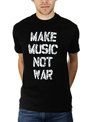 Make Music Not War - Herren T-Shirt von KaterLikoli, Gr. 3XL, Deep Black von Likoli