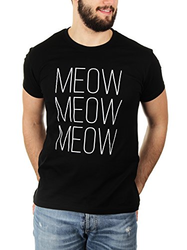 Meow Meow Meow - Herren T-Shirt von KaterLikoli, Gr. XL, Deep Black von Likoli