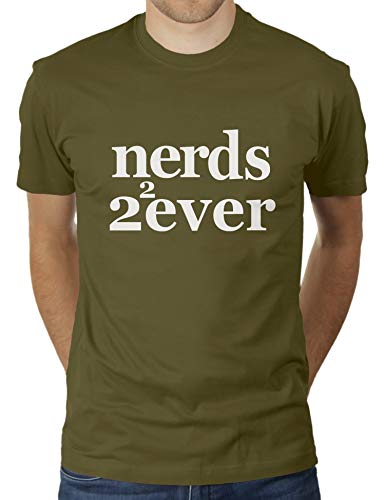 Nerds Forever - Leetspeak - Herren T-Shirt von KaterLikoli, Gr. XL, Olive von Likoli