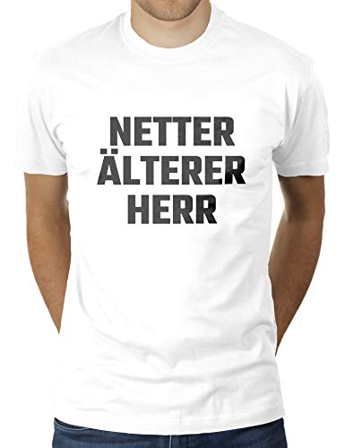 Netter älterer Herr - Herren T-Shirt von KaterLikoli, Gr. XL, Weiß von Likoli