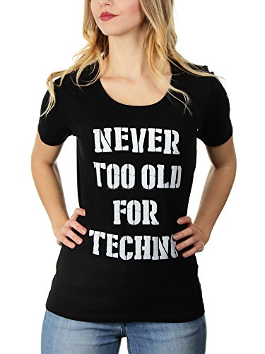 Never Too Old for Techno - Damen T-Shirt von KaterLikoli, Gr. 3XL, Deep Black von Likoli