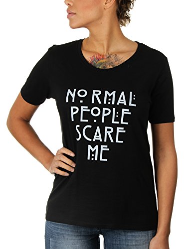 Normal People Scare Me - Damen T-Shirt von KaterLikoli, Gr. M, Deep Black von Likoli